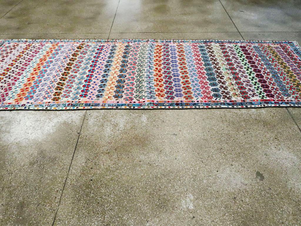 Handgefertigter persischer Hamadan-Galerieteppich aus der Mitte des 20. Jahrhunderts (Wolle) im Angebot