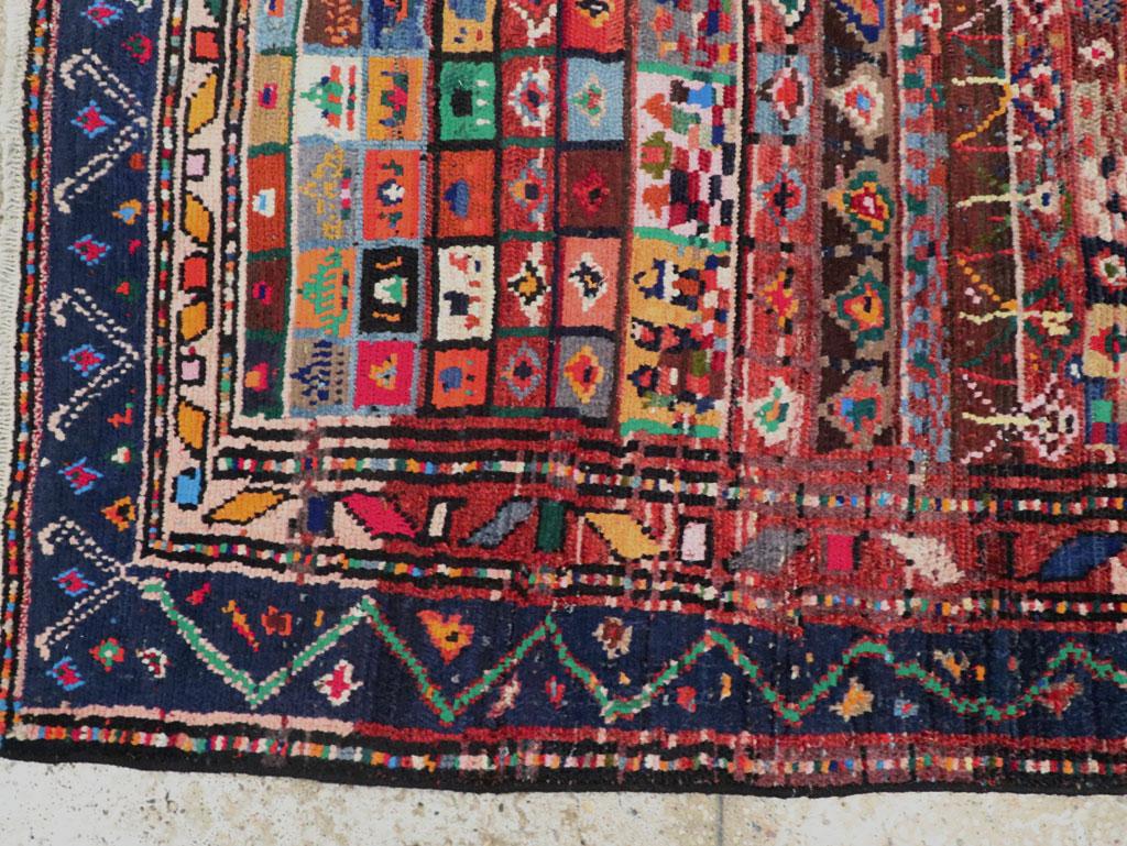 Hand-Knotted Mid-20th Century Handmade Persian Hamadan Small Accent Rug For Sale