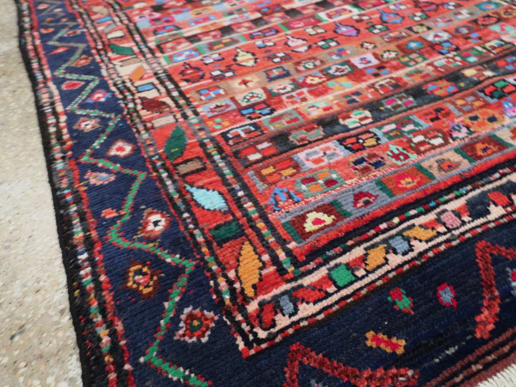 Mid-20th Century Handmade Persian Hamadan Small Accent Rug In Excellent Condition For Sale In New York, NY