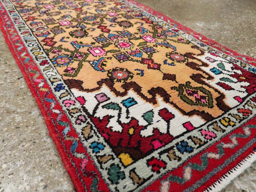 Mid-20th Century Handmade Persian Hamadan Throw Rug For Sale 2
