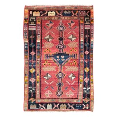 Vintage Mid-20th Century Handmade Persian Hamadan Throw Rug