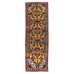Vintage Mid-20th Century Handmade Persian Hamadan Throw Rug