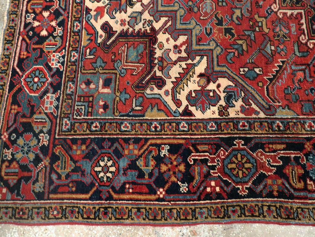 Mid-20th Century Handmade Persian Heriz Rustic Accent Rug 3