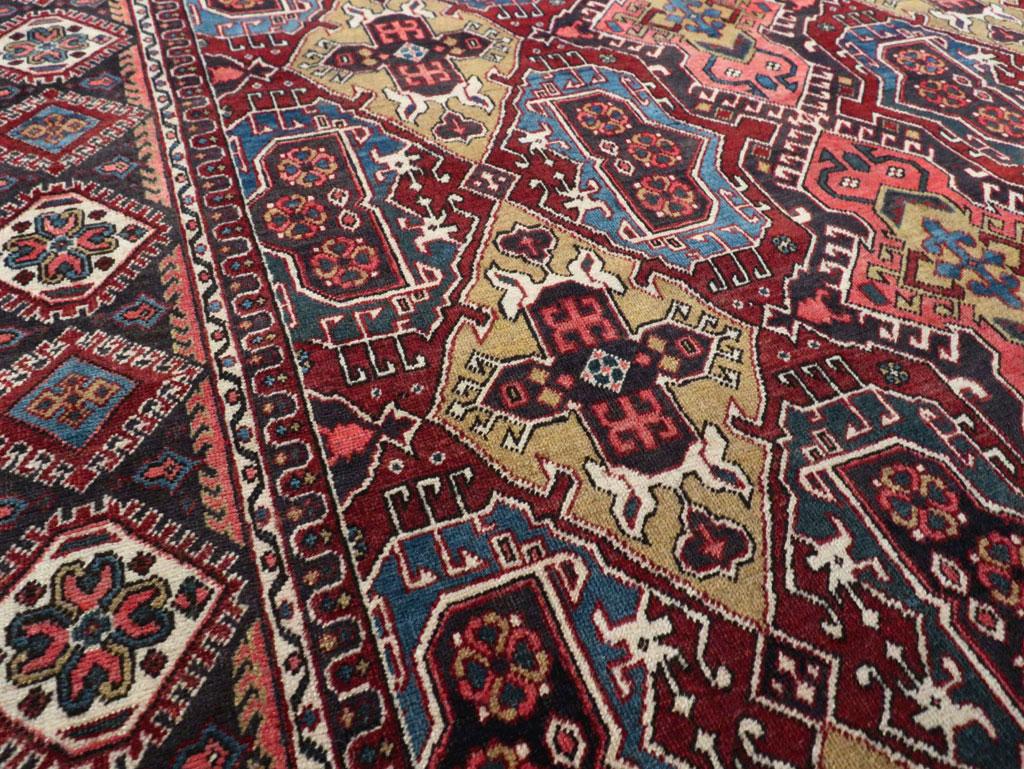Mid-20th Century Handmade Persian Heriz Small Room Size Carpet In Excellent Condition For Sale In New York, NY