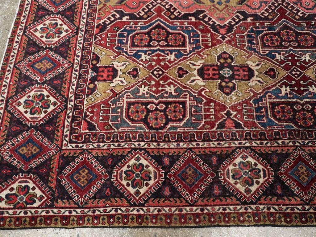 Mid-20th Century Handmade Persian Heriz Small Room Size Carpet For Sale 2