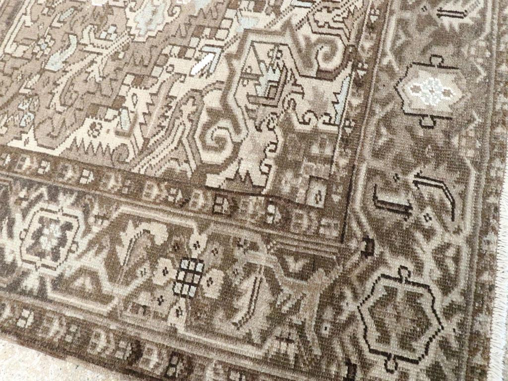 Mid-20th Century Handmade Persian Heriz Small Room Size Carpet For Sale 3