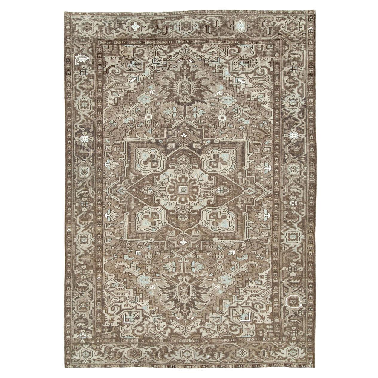 Mid-20th Century Handmade Persian Heriz Small Room Size Carpet