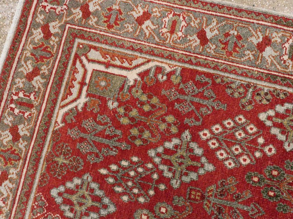 Hand-Knotted Mid-20th Century Handmade Persian Joshegan Accent Rug For Sale