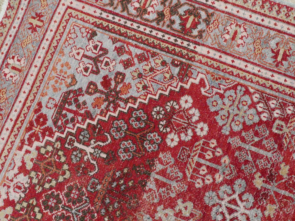 Hand-Knotted Mid-20th Century Handmade Persian Joshegan Accent Rug For Sale