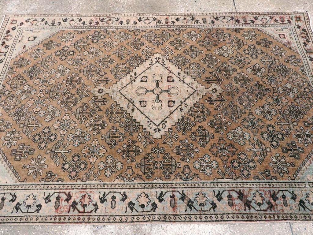 Mid-20th Century Handmade Persian Joshegan Accent Rug In Good Condition For Sale In New York, NY