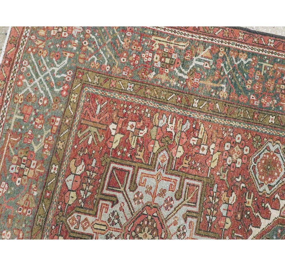 Mid-20th Century Handmade Persian Karajeh Accent Rug In Good Condition For Sale In New York, NY