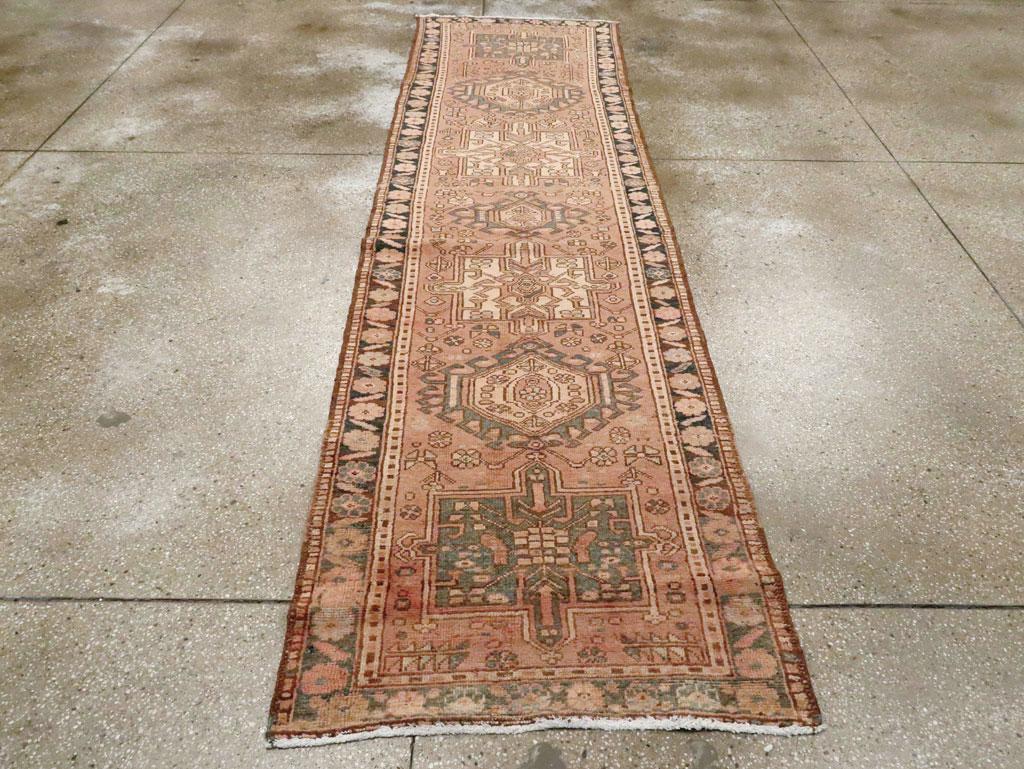 Hand-Knotted Mid-20th Century Handmade Persian Karajeh Runner For Sale