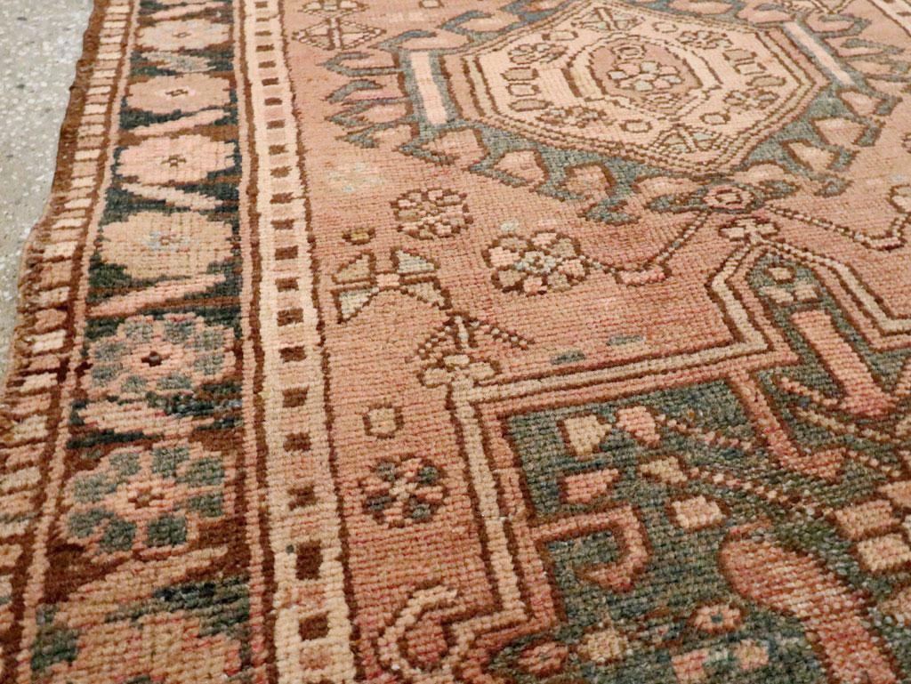 Mid-20th Century Handmade Persian Karajeh Runner In Excellent Condition For Sale In New York, NY