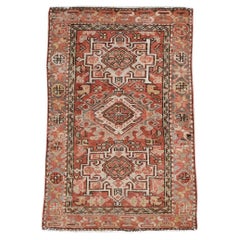 Vintage Mid-20th Century Handmade Persian Karajeh Throw Rug