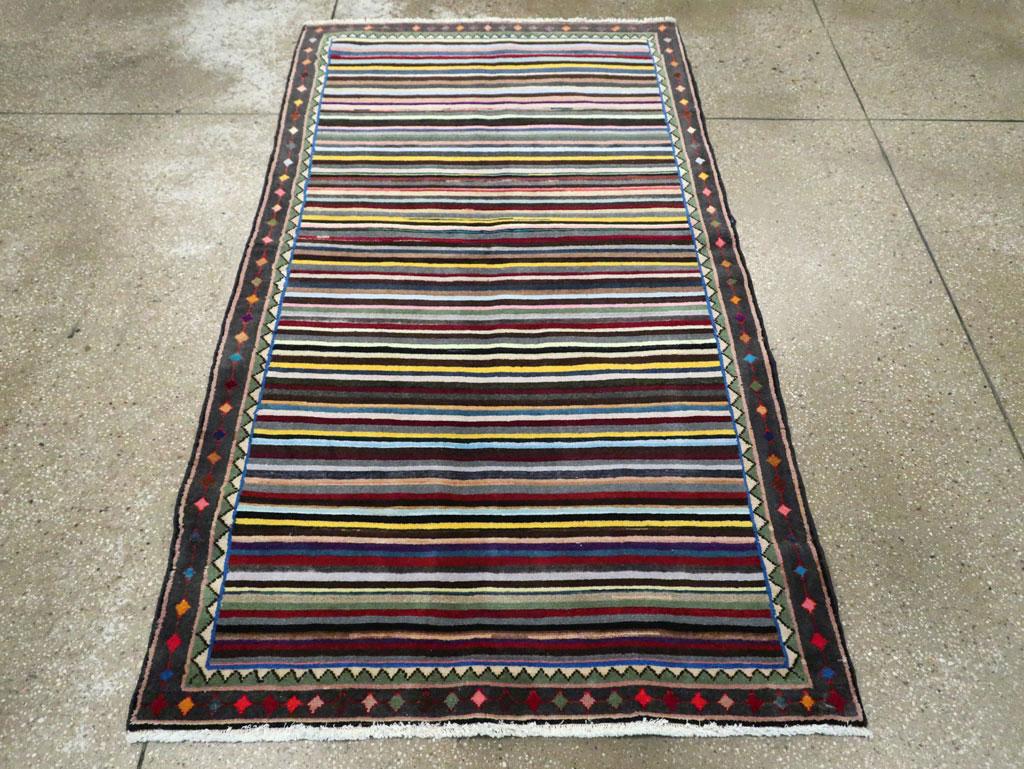 Hand-Knotted Mid-20th Century Handmade Persian Kashan Accent Rug For Sale