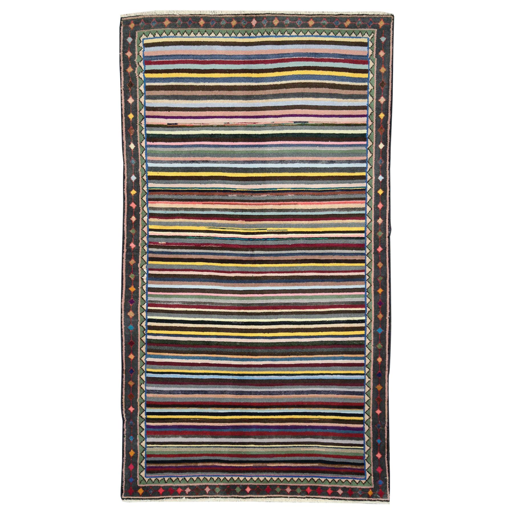 Mid-20th Century Handmade Persian Kashan Accent Rug For Sale