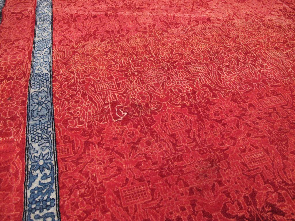 Kleiner handgefertigter persischer Kashan-Teppich im Art-déco-Stil, mittleres 20. Jahrhundert im Zustand „Gut“ im Angebot in New York, NY