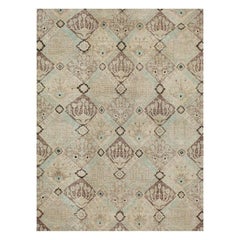 Mid-20th Century Handmade Persian Kashan Large Room Size Carpet