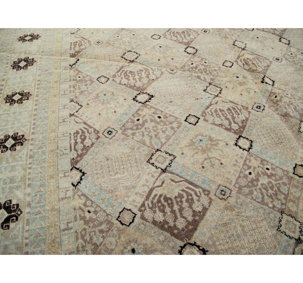 Wool Mid-20th Century Handmade Persian Kashan Large Room Size Carpet For Sale