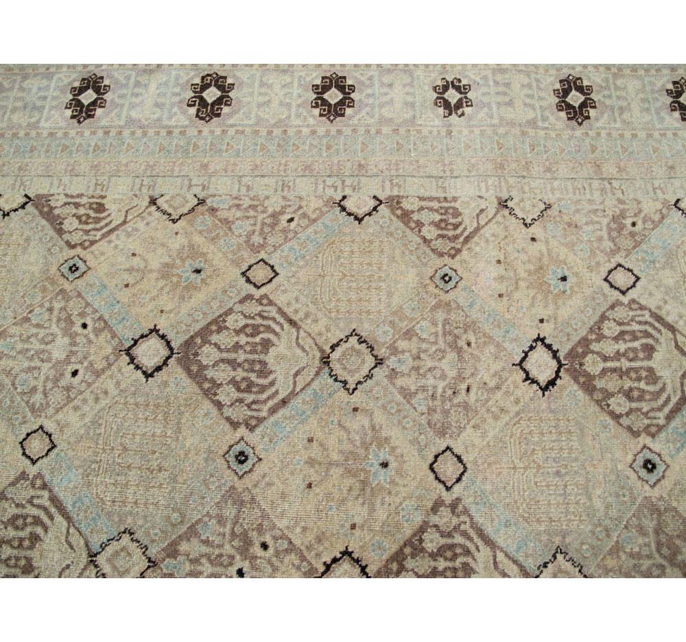 Mid-20th Century Handmade Persian Kashan Large Room Size Carpet For Sale 2