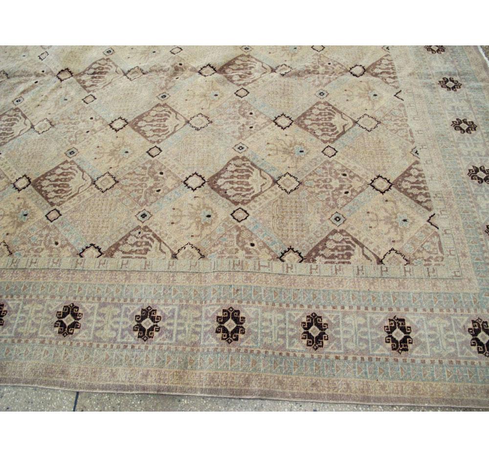 Handgefertigter persischer Kashan-Teppich in Zimmergröße aus der Mitte des 20. Jahrhunderts im Angebot 2