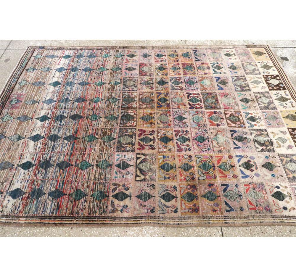 Mid-20th Century Handmade Persian Kashan Small Room Size Accent Rug 2