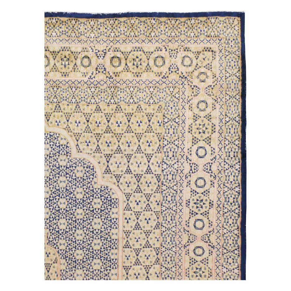 Art Deco Mid-20th Century Handmade Persian Kerman Room Size Carpet