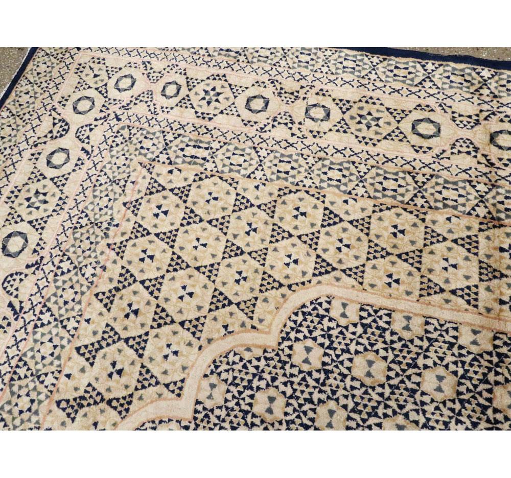 Mid-20th Century Handmade Persian Kerman Room Size Carpet 1