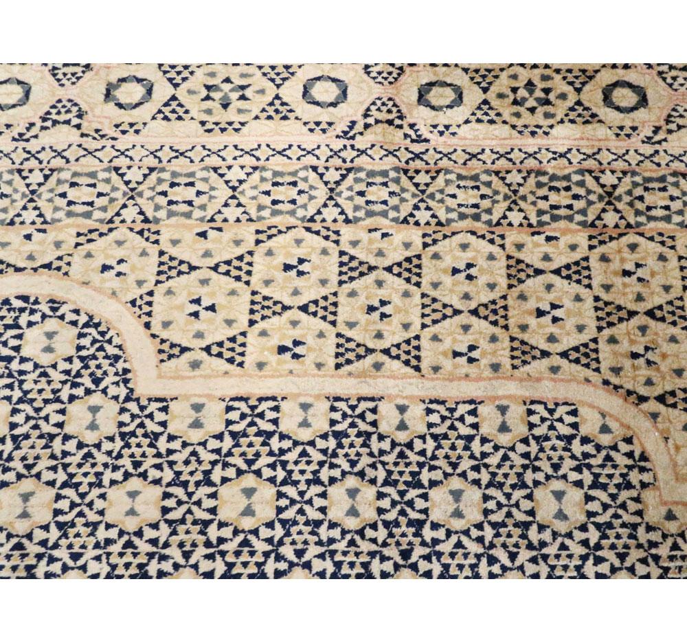 Mid-20th Century Handmade Persian Kerman Room Size Carpet 2