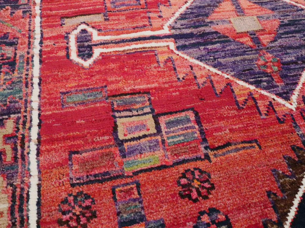 Mid-20th Century Handmade Persian Kurd Throw Rug In Excellent Condition For Sale In New York, NY