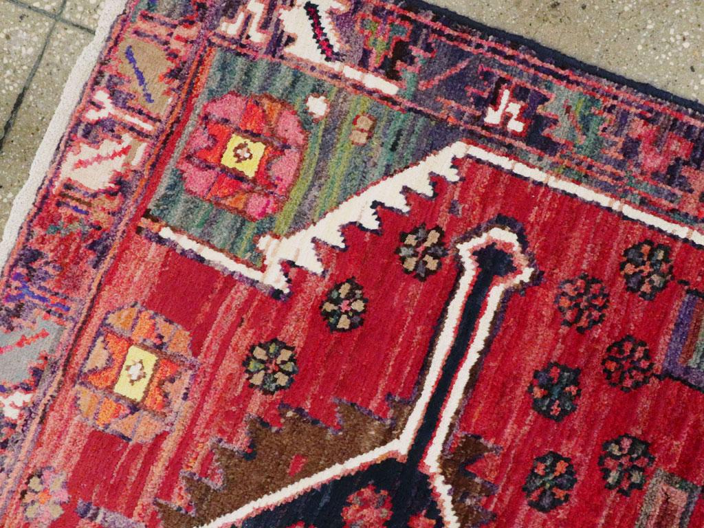 Wool Mid-20th Century Handmade Persian Kurd Throw Rug For Sale