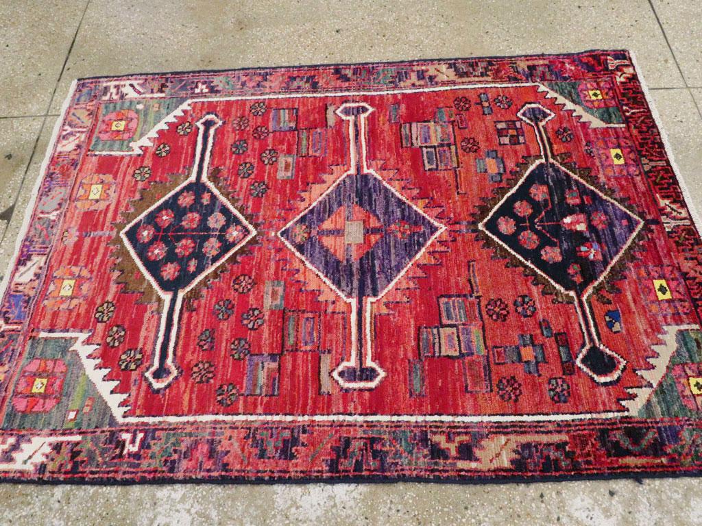 Mid-20th Century Handmade Persian Kurd Throw Rug For Sale 1