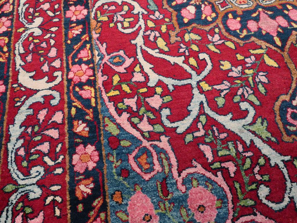 Kirman Mid-20th Century Handmade Persian Lavar Kerman Accent Rug For Sale