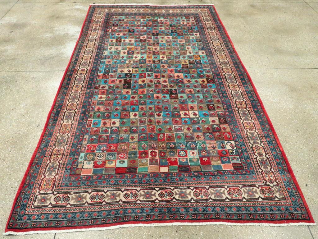 Hand-Knotted Mid-20th Century Handmade Persian Mahal Accent Carpet For Sale