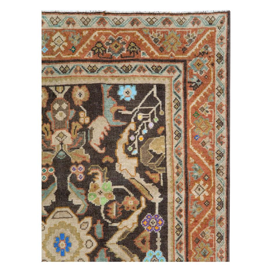 Hand-Knotted Mid-20th Century Handmade Persian Mahal Gallery Rug For Sale