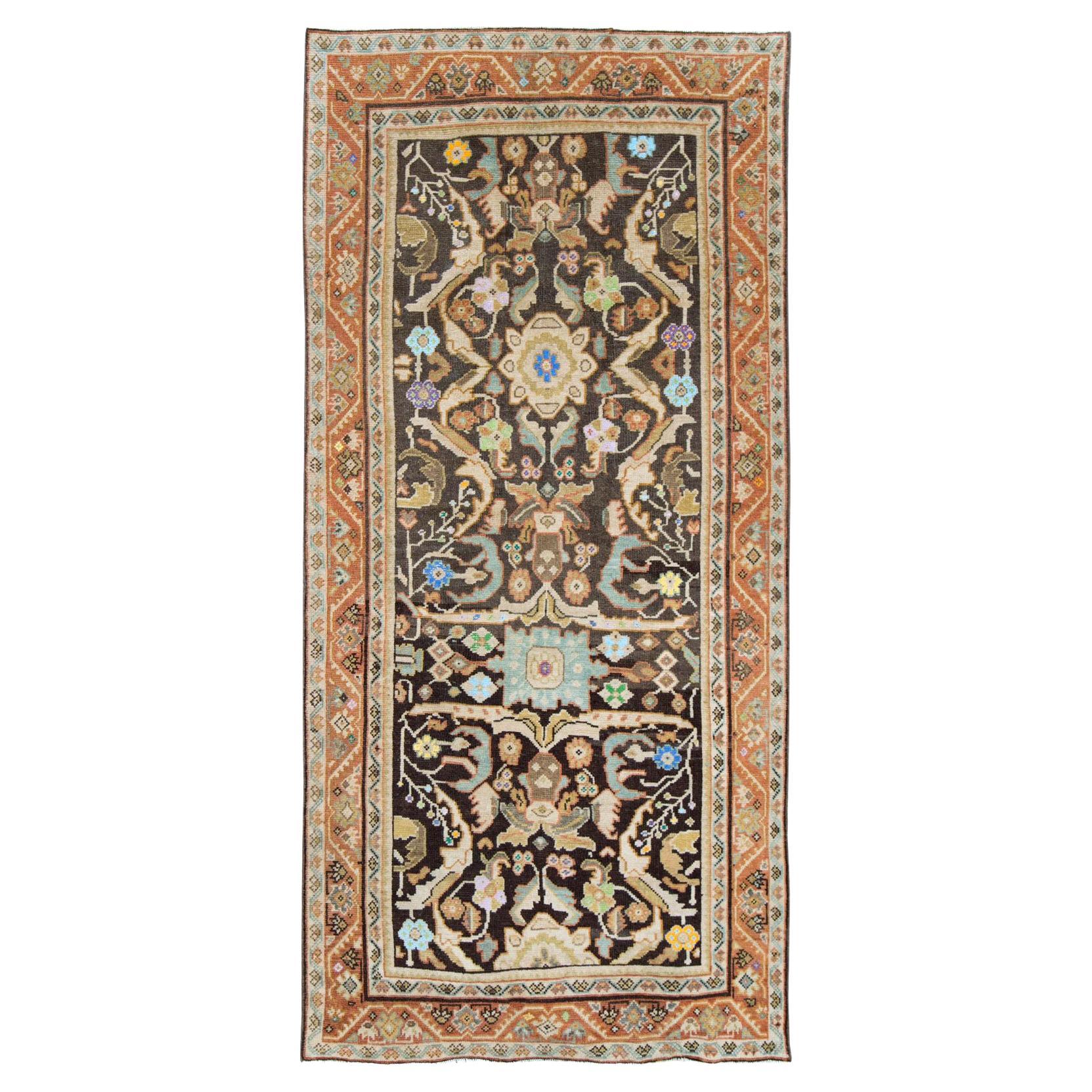 Tapis de galerie persan Mahal fait à la main du milieu du 20e siècle