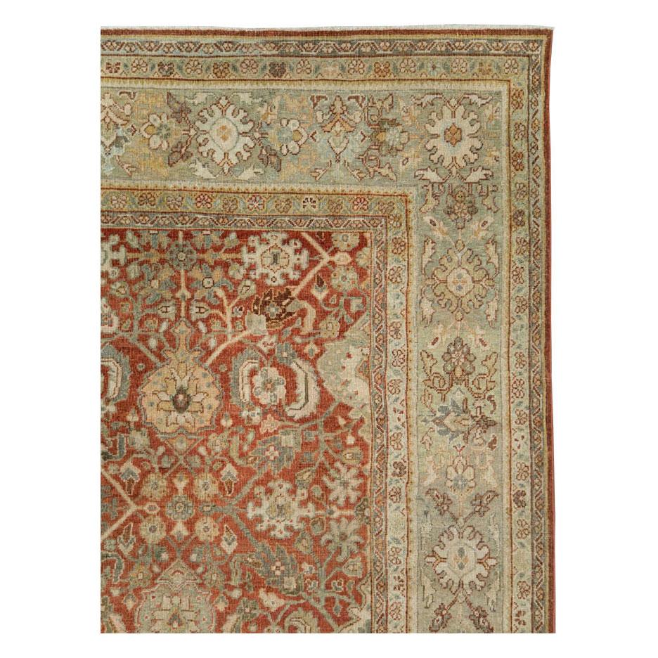 Hand-Knotted Mid-20th Century Handmade Persian Mahal Room Size Carpet For Sale