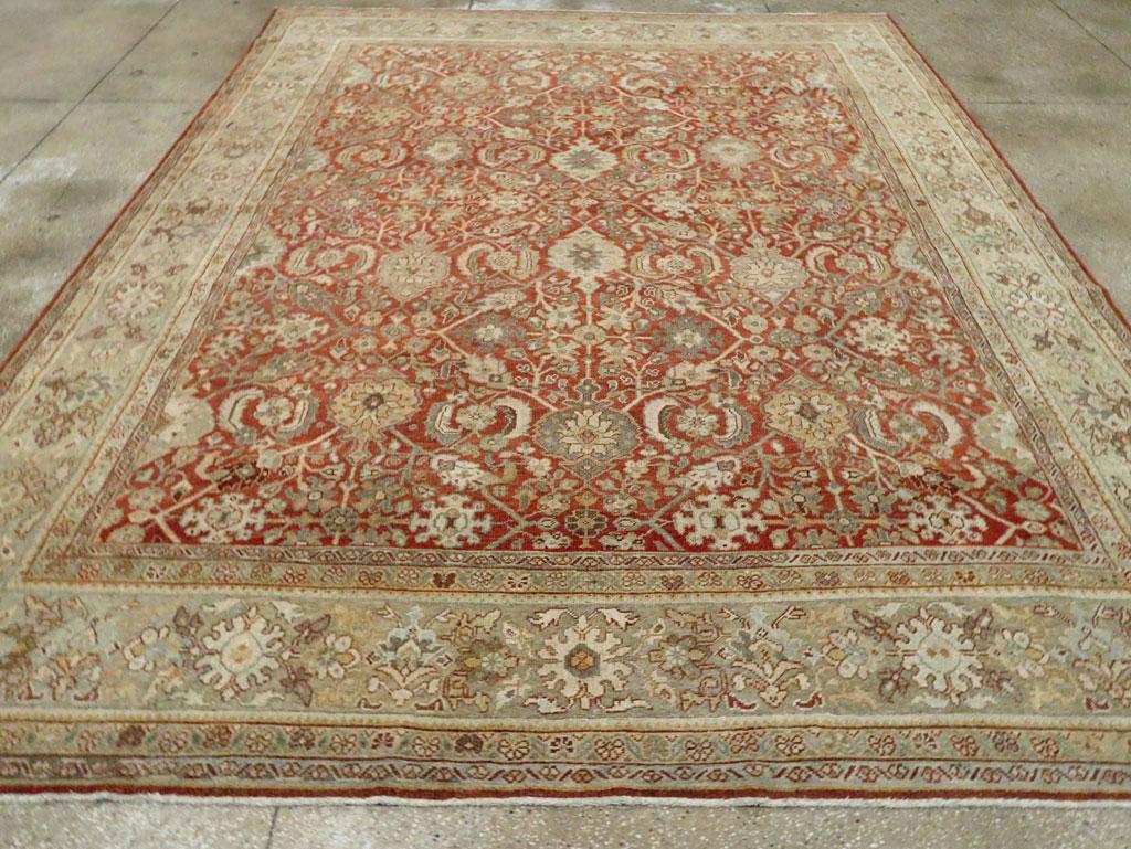 Mid-20th Century Handmade Persian Mahal Room Size Carpet In Excellent Condition For Sale In New York, NY