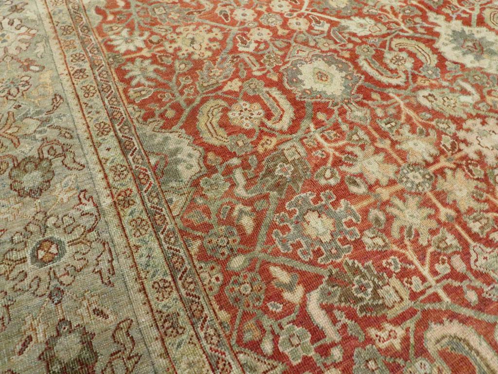 Wool Mid-20th Century Handmade Persian Mahal Room Size Carpet For Sale