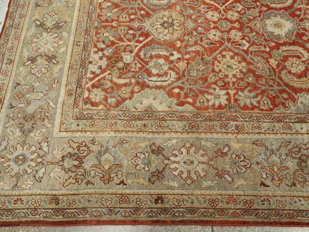 Mid-20th Century Handmade Persian Mahal Room Size Carpet For Sale 2
