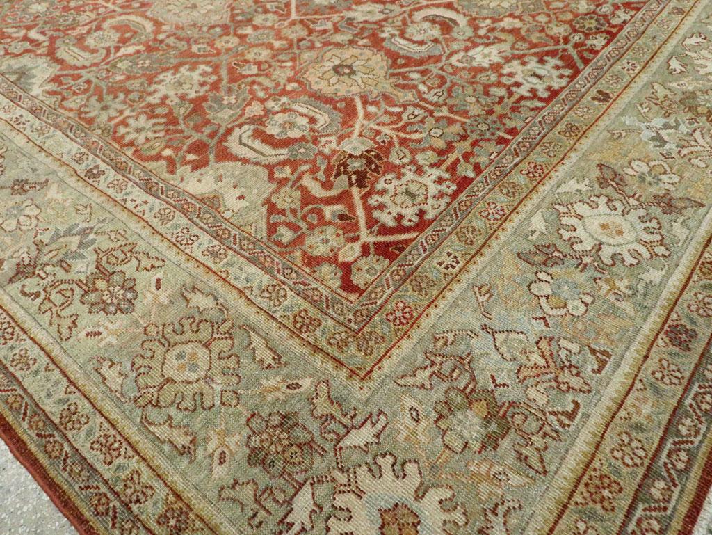 Mid-20th Century Handmade Persian Mahal Room Size Carpet For Sale 3