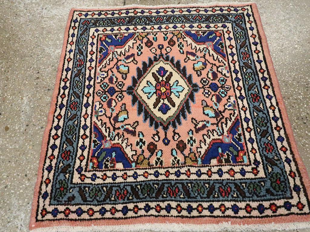 A vintage Persian Mahal small throw rug in square format handmade during the mid-20th century.

Measures: 2' 3