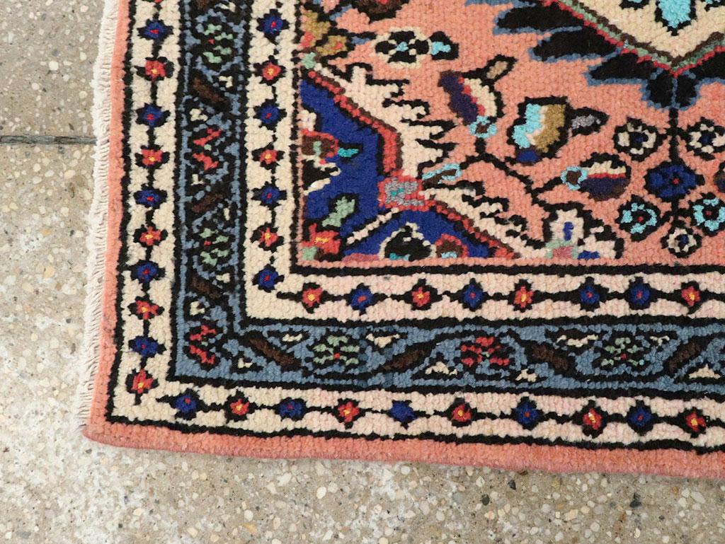 Mid-20th Century Handmade Persian Mahal Small Square Throw Rug In Excellent Condition For Sale In New York, NY