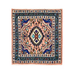 Mid-20th Century Handmade Persian Mahal Small Square Throw Rug