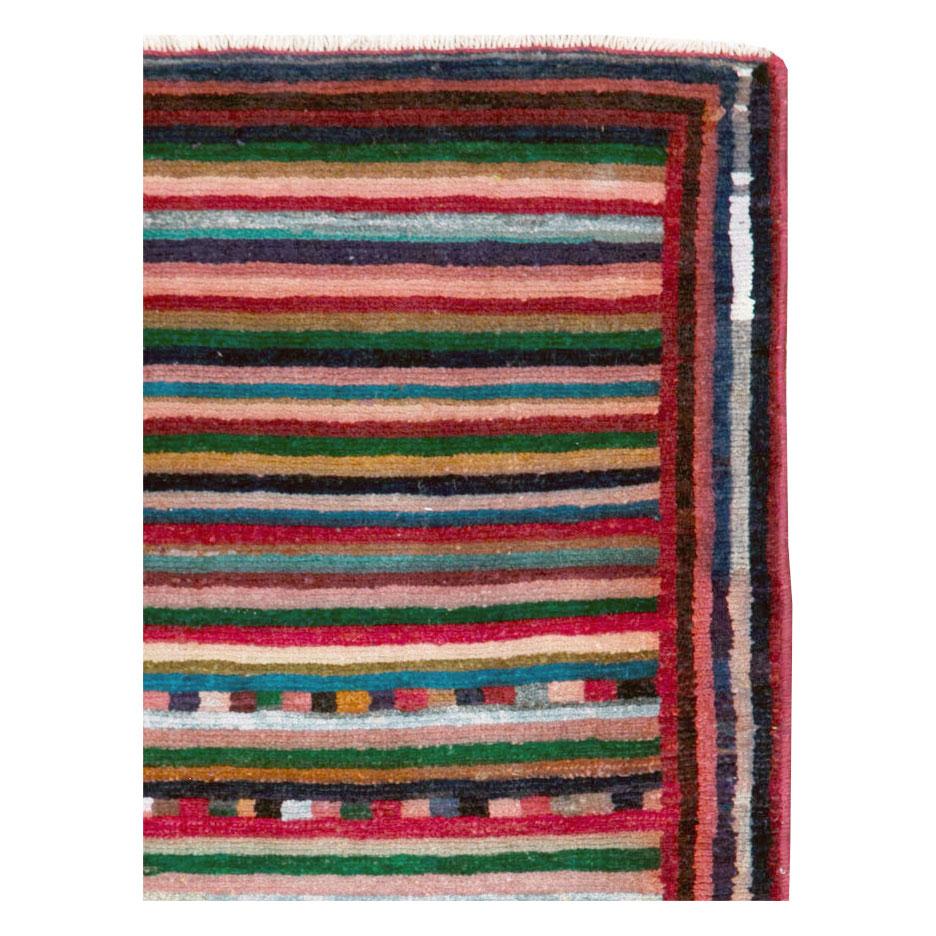 Modern Mid-20th Century Handmade Persian Mahal Throw Rug For Sale