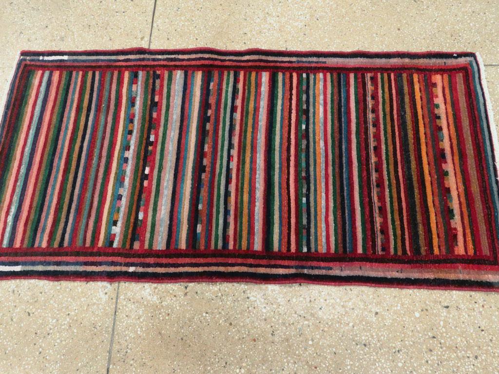 Wool Mid-20th Century Handmade Persian Mahal Throw Rug For Sale
