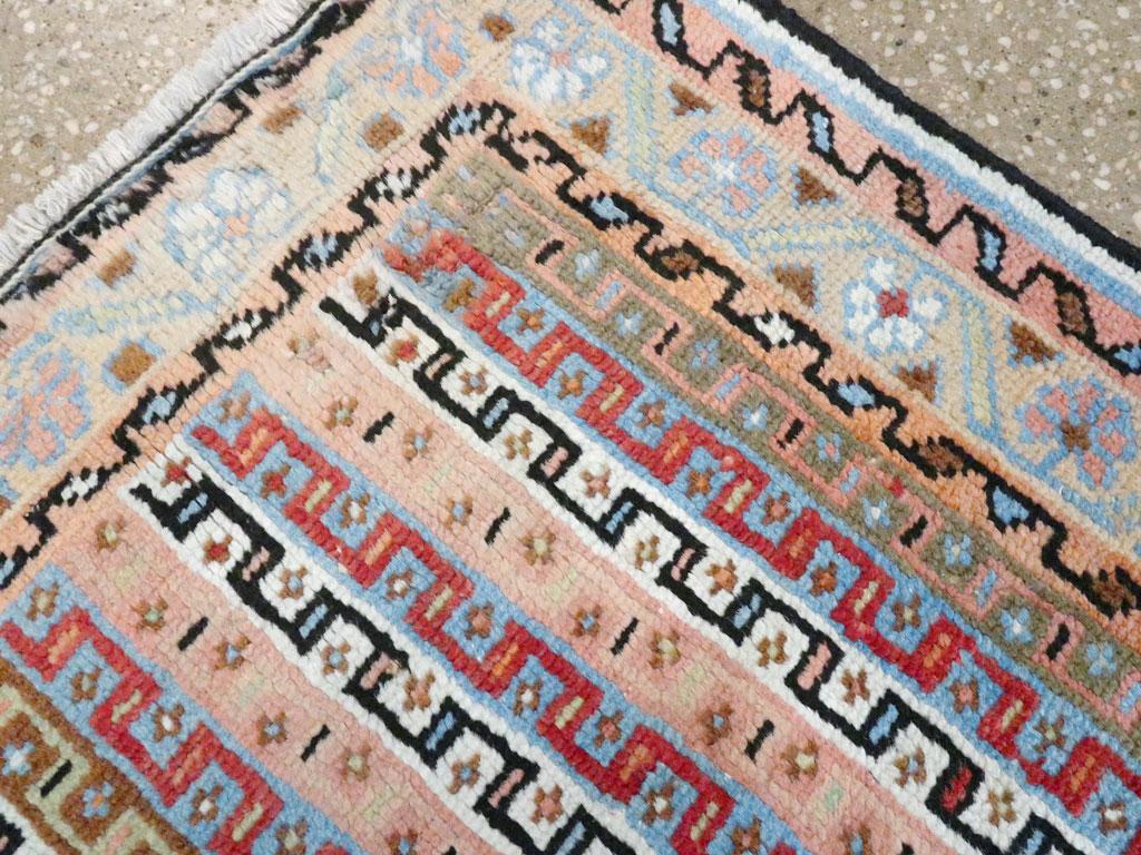 Mid-20th Century Handmade Persian Mahal Throw Rug For Sale 1