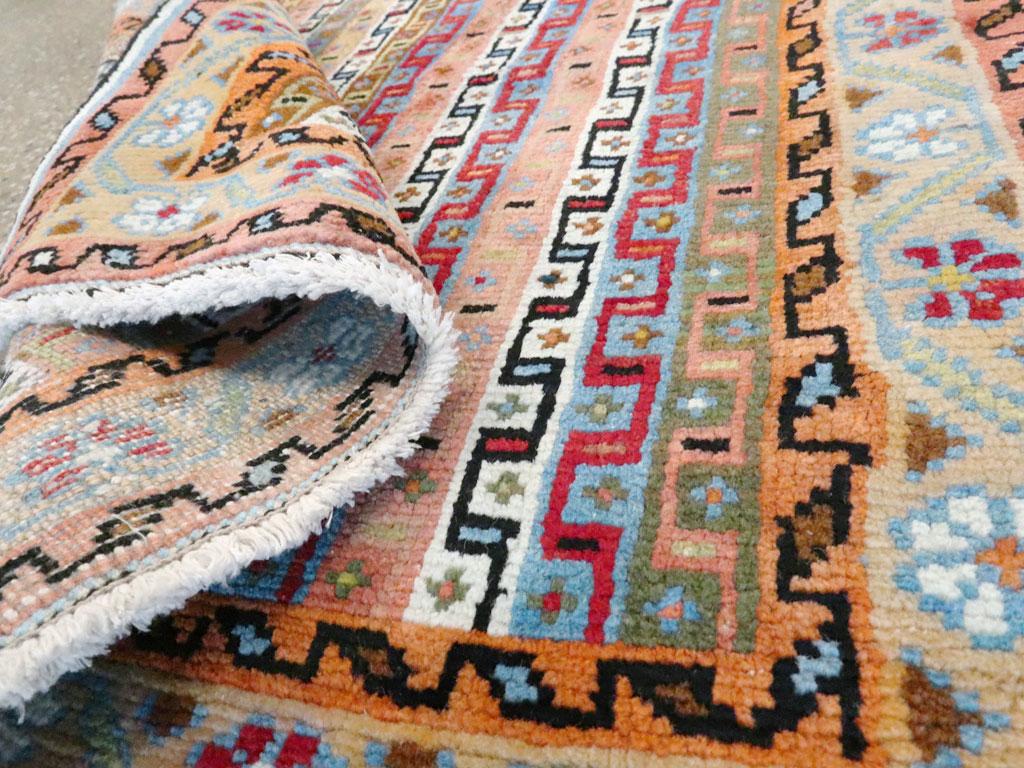 Mid-20th Century Handmade Persian Mahal Throw Rug For Sale 2