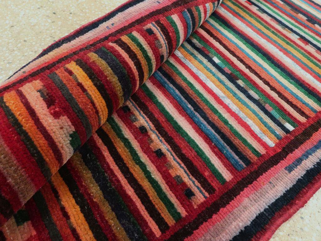 Mid-20th Century Handmade Persian Mahal Throw Rug For Sale 3