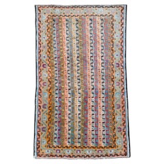 Retro Mid-20th Century Handmade Persian Mahal Throw Rug